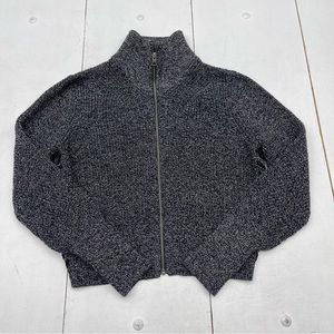 Athleta Swissvale Heather Black Knit Bomber Jacket Women’s Size Medium $148 MSRP